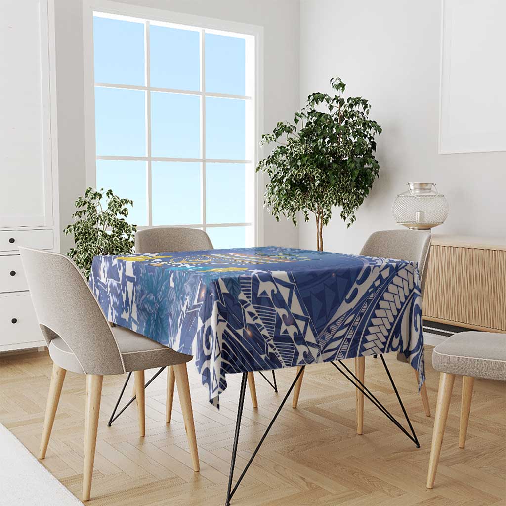 Hanukkah Jewish Festival Tablecloth It's Lit - Polynesian Pattern