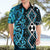 Turquoise Aotearoa Hawaiian Shirt Taniko Motifs With Paua Shell Kowhaiwhai