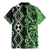 Green Aotearoa Family Matching Mermaid Dress and Hawaiian Shirt Taniko Motifs With Paua Shell Kowhaiwhai LT14 - Polynesian Pride