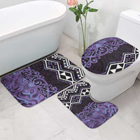 Purple Aotearoa Bathroom Set Taniko Motifs With Paua Shell Kowhaiwhai LT14 - Polynesian Pride