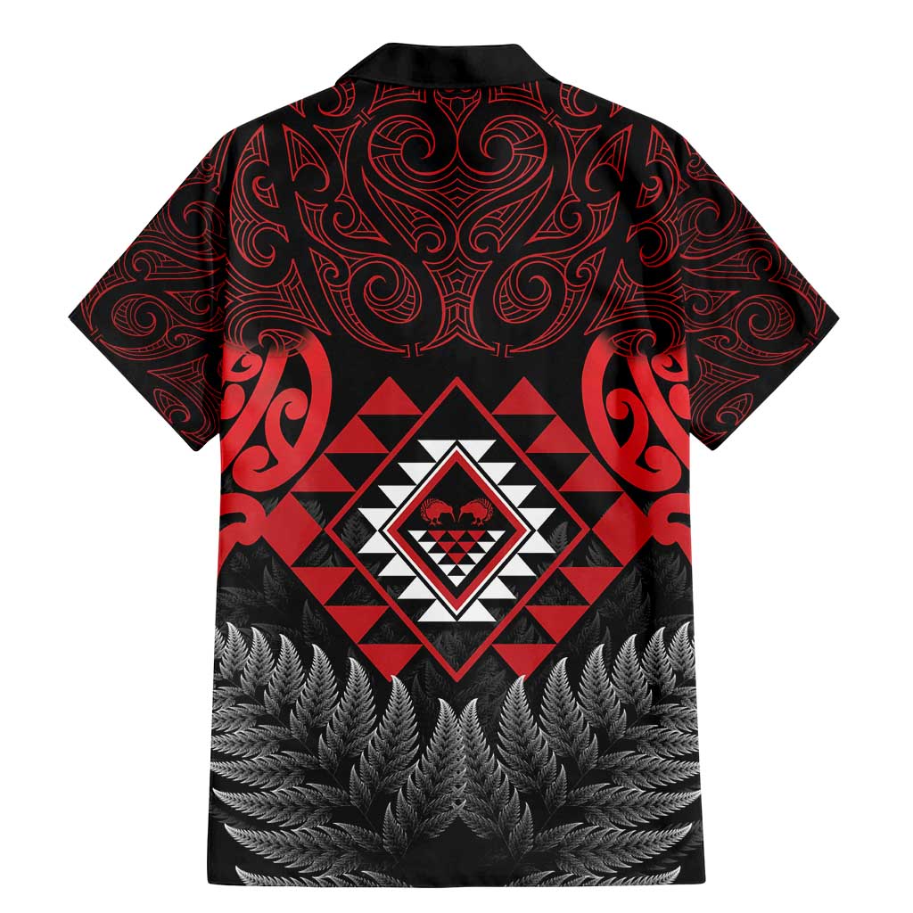 Aotearoa Kiwi Taniko Family Matching Mermaid Dress and Hawaiian Shirt Silver Fern With Maori Koru Pattern LT14 - Polynesian Pride