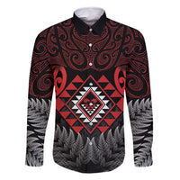 Aotearoa Kiwi Taniko Family Matching Off Shoulder Maxi Dress and Hawaiian Shirt Silver Fern With Maori Koru Pattern