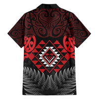 Aotearoa Kiwi Taniko Family Matching Short Sleeve Bodycon Dress and Hawaiian Shirt Silver Fern With Maori Koru Pattern LT14 - Polynesian Pride