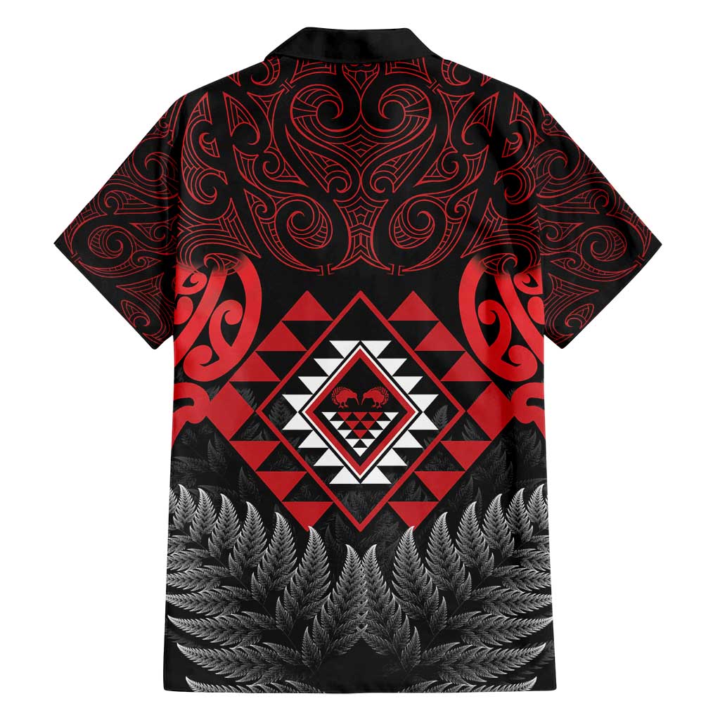Aotearoa Kiwi Taniko Family Matching Tank Maxi Dress and Hawaiian Shirt Silver Fern With Maori Koru Pattern LT14 - Polynesian Pride
