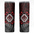 Aotearoa Kiwi Taniko Skinny Tumbler Silver Fern With Maori Koru Pattern