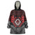 Aotearoa Kiwi Taniko Wearable Blanket Hoodie Silver Fern With Maori Koru Pattern