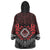 Aotearoa Kiwi Taniko Wearable Blanket Hoodie Silver Fern With Maori Koru Pattern
