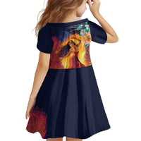 Hawaii Kilauea Big Islands Family Matching Off The Shoulder Long Sleeve Dress and Hawaiian Shirt Pele Goddess With Tropical Flowers LT14 - Polynesian Pride