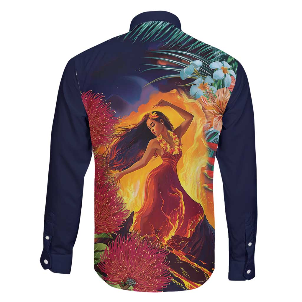 Hawaii Kilauea Big Islands Family Matching Short Sleeve Bodycon Dress and Hawaiian Shirt Pele Goddess With Tropical Flowers LT14 - Polynesian Pride