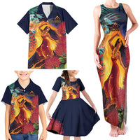 Hawaii Kilauea Big Islands Family Matching Tank Maxi Dress and Hawaiian Shirt Pele Goddess With Tropical Flowers LT14 - Polynesian Pride
