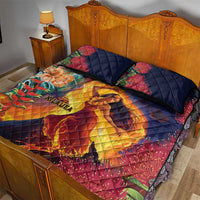 Hawaii Kilauea Big Islands Quilt Bed Set Pele Goddess With Tropical Flowers LT14 - Polynesian Pride