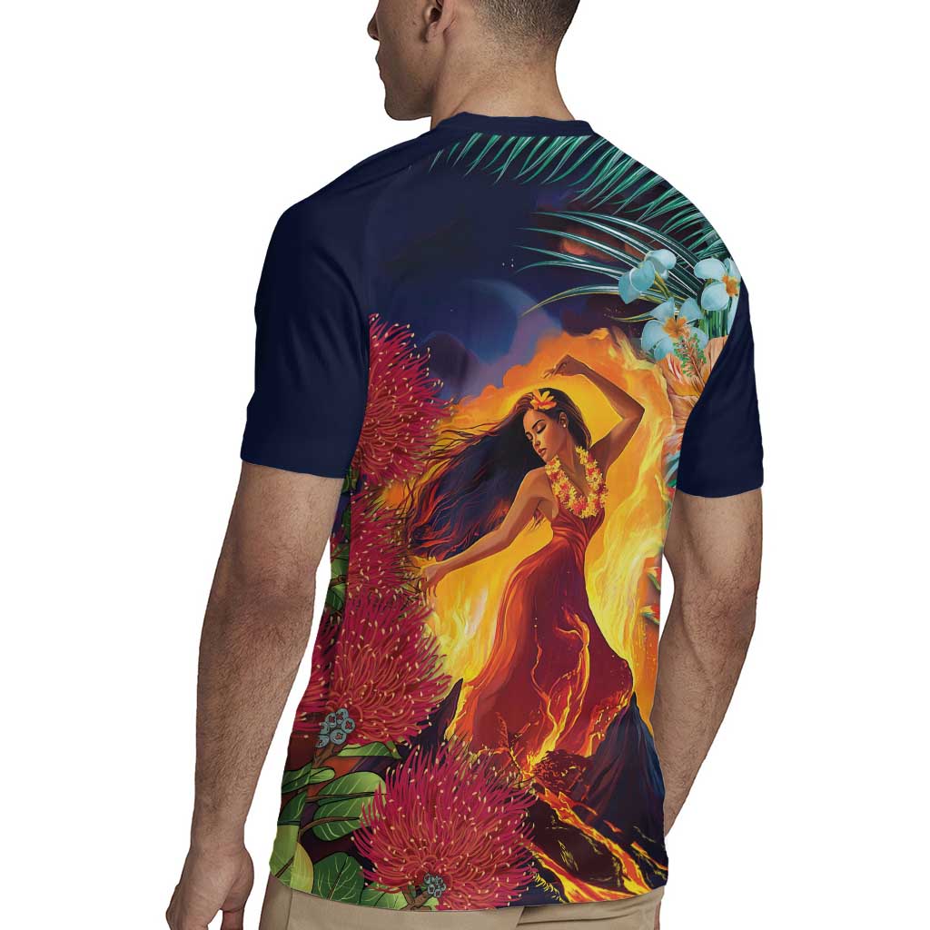 Hawaii Kilauea Big Islands Rugby Jersey Pele Goddess With Tropical Flowers