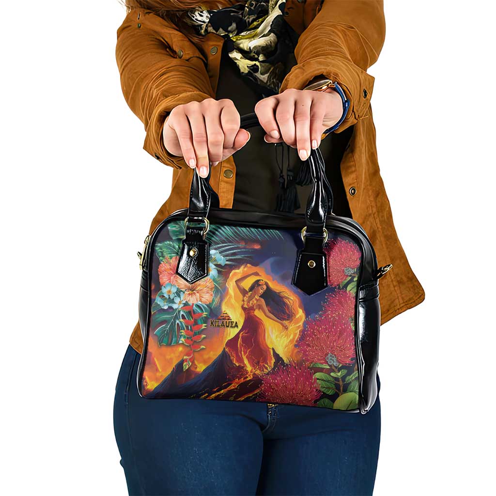 Hawaii Kilauea Big Islands Shoulder Handbag Pele Goddess With Tropical Flowers LT14 One Size Art - Polynesian Pride