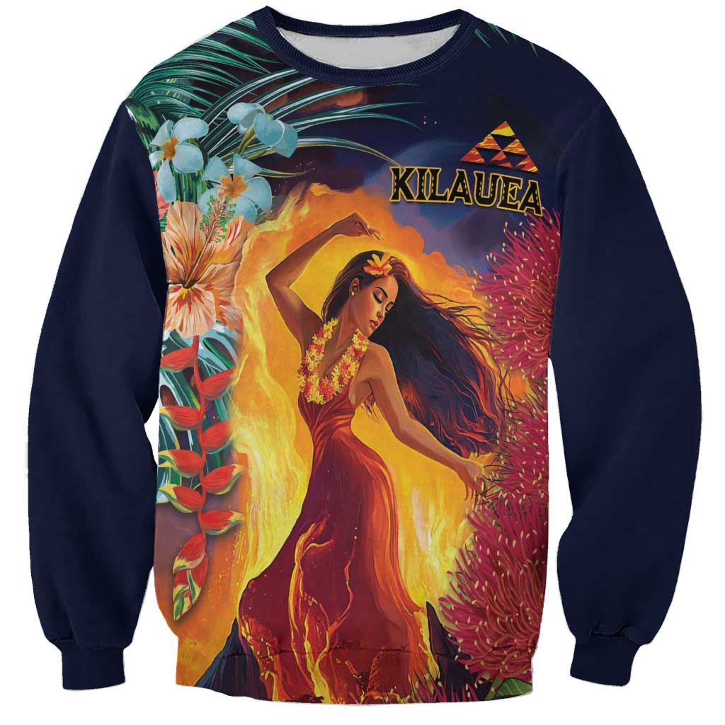 Hawaii Kilauea Big Islands Sweatshirt Pele Goddess With Tropical Flowers LT14 Unisex Art - Polynesian Pride