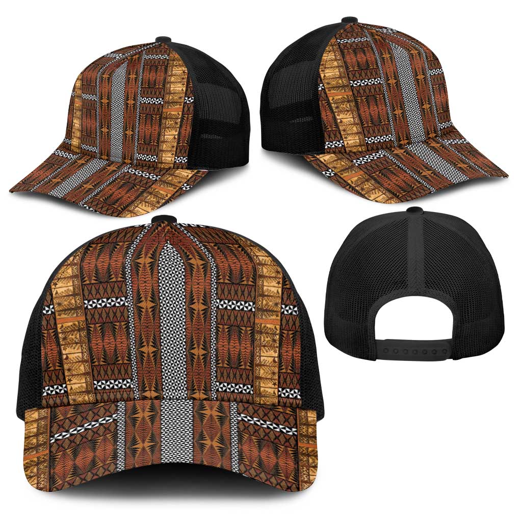 Malo e Lelei Tonga Baseball Net Cap Tongan Ngatu Tapa Cloth - Polynesian Pride