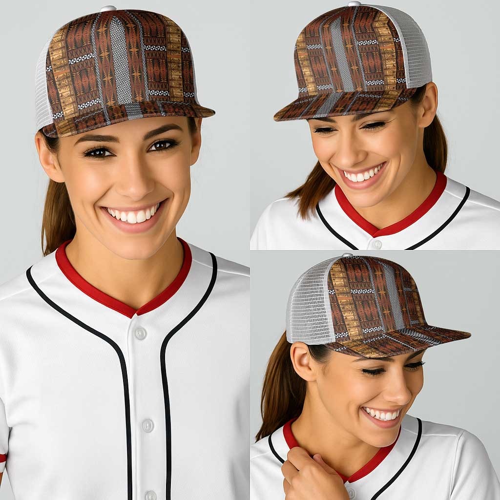 Malo e Lelei Tonga Baseball Net Cap Tongan Ngatu Tapa Cloth - Polynesian Pride