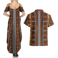 Malo e Lelei Tonga Couples Matching Summer Maxi Dress and Hawaiian Shirt Tongan Ngatu Tapa Cloth - Polynesian Pride