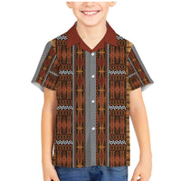 Malo e Lelei Tonga Family Matching Mermaid Dress and Hawaiian Shirt Tongan Ngatu Tapa Cloth LT14 Son's Shirt Orange - Polynesian Pride