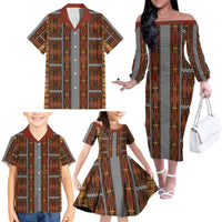 Malo e Lelei Tonga Family Matching Off The Shoulder Long Sleeve Dress and Hawaiian Shirt Tongan Ngatu Tapa Cloth LT14 - Polynesian Pride