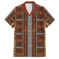 Malo e Lelei Tonga Family Matching Off The Shoulder Long Sleeve Dress and Hawaiian Shirt Tongan Ngatu Tapa Cloth LT14 Dad's Shirt - Short Sleeve Orange - Polynesian Pride