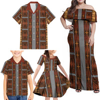 Malo e Lelei Tonga Family Matching Off Shoulder Maxi Dress and Hawaiian Shirt Tongan Ngatu Tapa Cloth LT14 - Polynesian Pride
