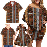 Malo e Lelei Tonga Family Matching Off Shoulder Short Dress and Hawaiian Shirt Tongan Ngatu Tapa Cloth LT14 - Polynesian Pride