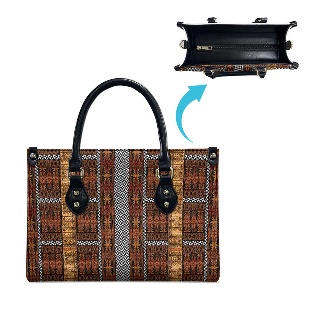 Malo e Lelei Tonga Leather Bag Tongan Ngatu Tapa Cloth - Polynesian Pride