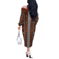 Malo e Lelei Tonga Off The Shoulder Long Sleeve Dress Tongan Ngatu Tapa Cloth - Polynesian Pride