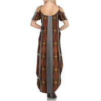 Malo e Lelei Tonga Summer Maxi Dress Tongan Ngatu Tapa Cloth - Polynesian Pride
