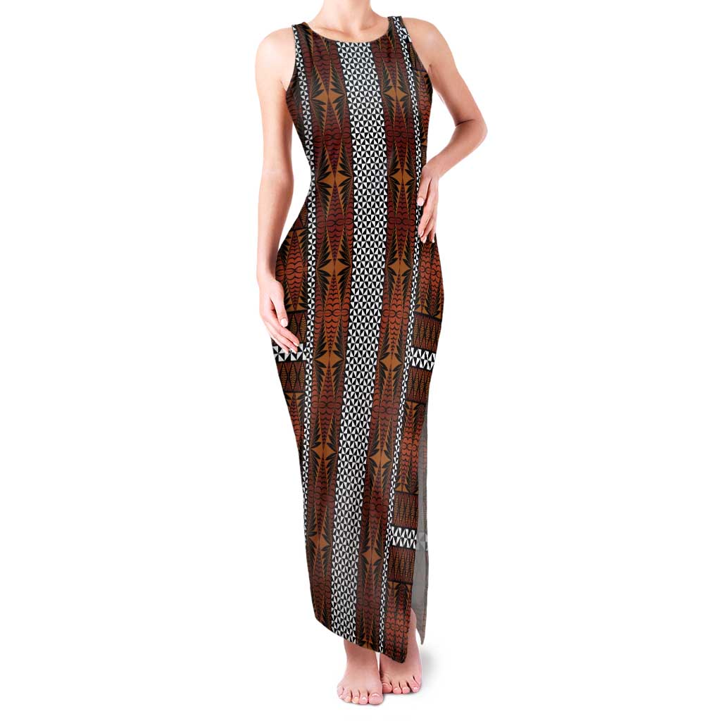 Malo e Lelei Tonga Tank Maxi Dress Tongan Ngatu Tapa Cloth - Polynesian Pride