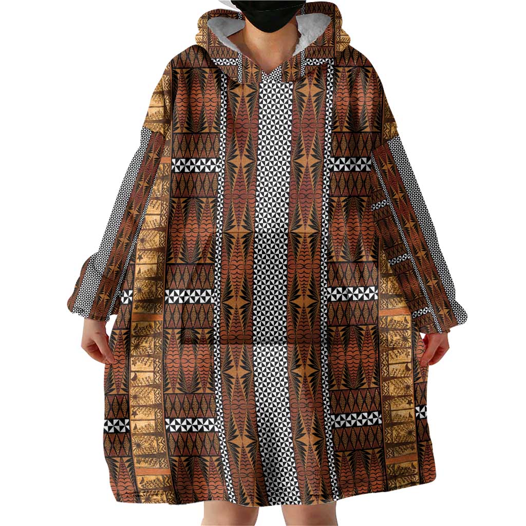 Malo e Lelei Tonga Wearable Blanket Hoodie Tongan Ngatu Tapa Cloth LT14 - Polynesian Pride