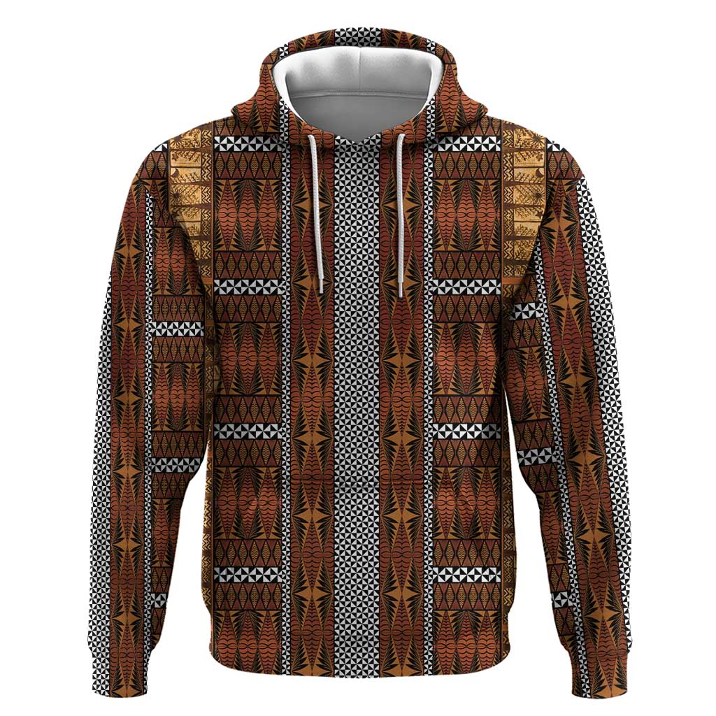 Malo e Lelei Tonga Zip Hoodie Tongan Ngatu Tapa Cloth - Polynesian Pride