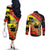 New Zealand And Australia ANZAC Day Couples Matching Off The Shoulder Long Sleeve Dress and Long Sleeve Button Shirt Aboriginal Maori Starring Night Style LT14 - Polynesian Pride