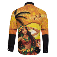 Aloha Hawaii Women's Day Family Matching Puletasi and Hawaiian Shirt Hula Girl With Sunset Vibes LT14 - Polynesian Pride