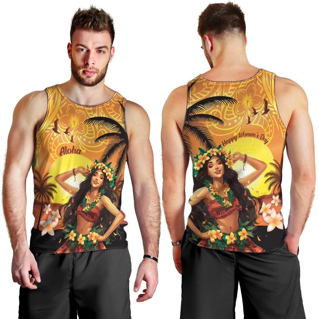 Aloha Hawaii Women's Day Men Tank Top Hula Girl With Sunset Vibes LT14 - Polynesian Pride