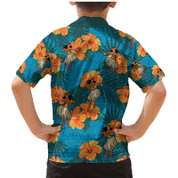 Hawaii Luau Party Family Matching Mermaid Dress and Hawaiian Shirt Dancing Girl Tropical Flowers LT14 - Polynesian Pride
