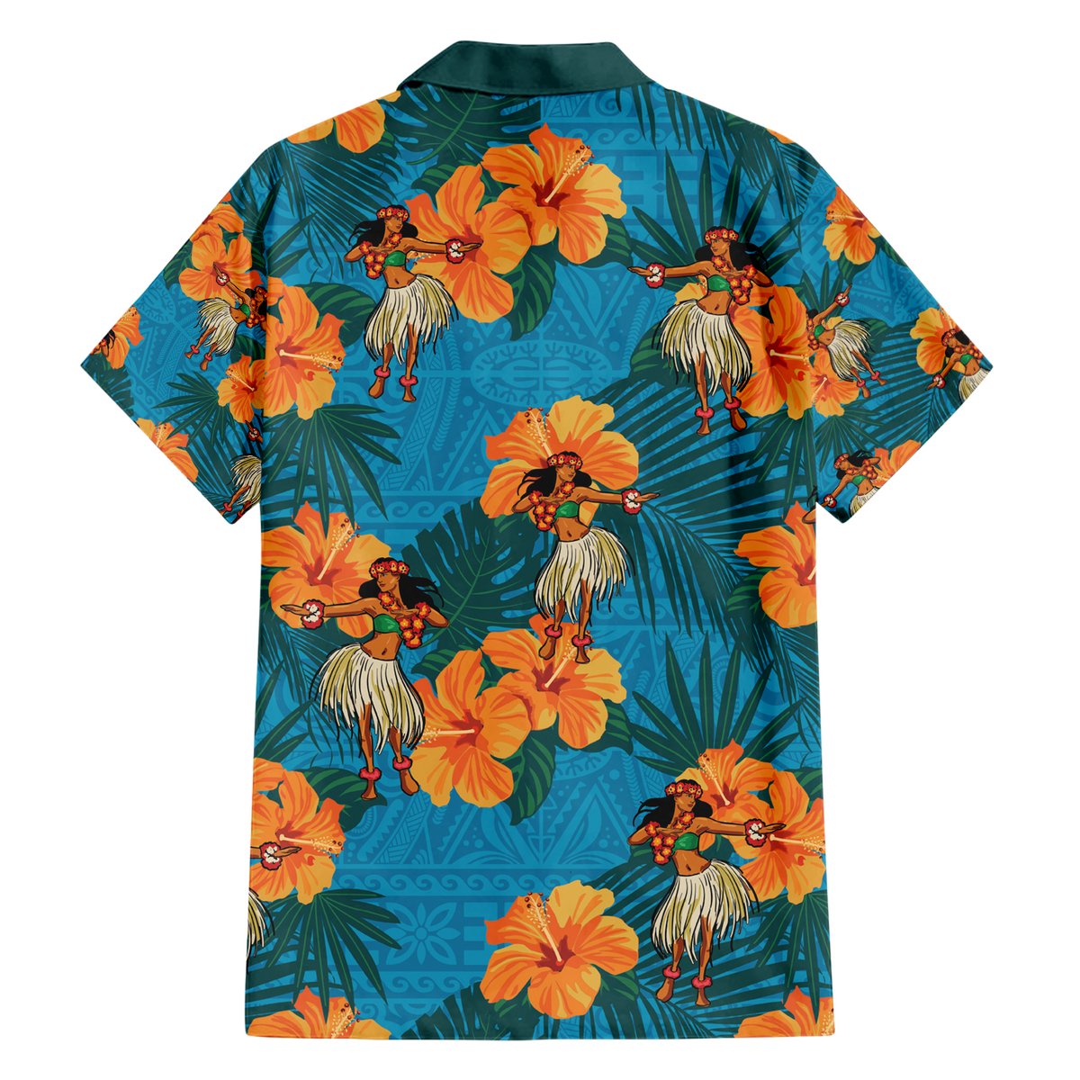 Hawaii Luau Party Hawaiian Shirt Dancing Girl Tropical Flowers LT14 - Polynesian Pride