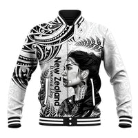 New Zealand Women's Day Baseball Jacket Aotearoa Kia Whakapumau Te Mana Wahine LT14 Unisex White - Polynesian Pride
