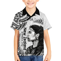 New Zealand Women's Day Family Matching Long Sleeve Bodycon Dress and Hawaiian Shirt Aotearoa Kia Whakapumau Te Mana Wahine LT14 Son's Shirt White - Polynesian Pride