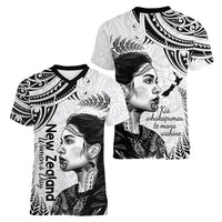 New Zealand Women's Day Women V Neck T Shirt Aotearoa Kia Whakapumau Te Mana Wahine LT14 - Polynesian Pride