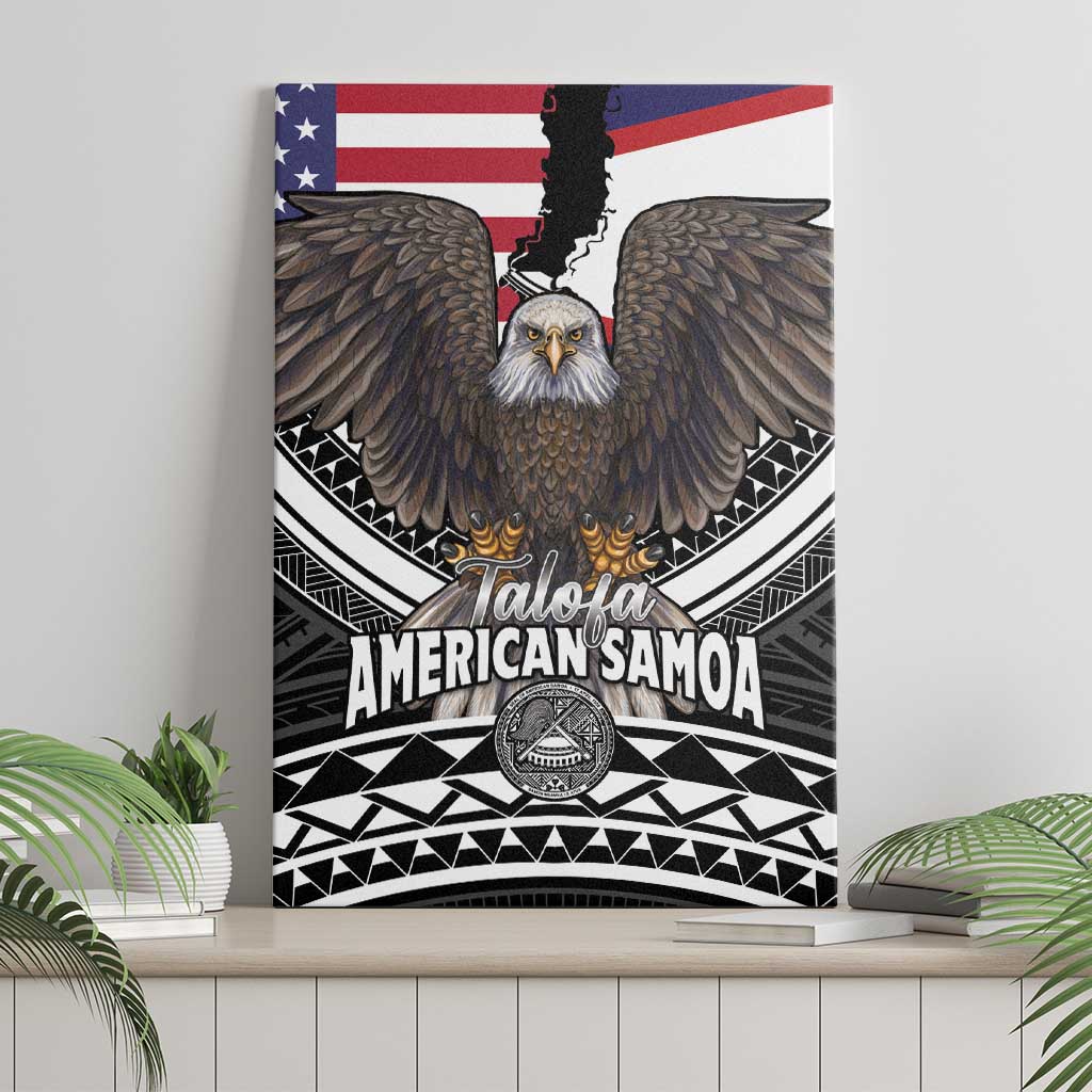 Talofa American Samoa Flag Day Canvas Wall Art Bald Eagle Polynesian Tattoo