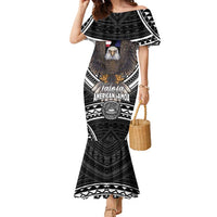 Talofa American Samoa Flag Day Family Matching Mermaid Dress and Hawaiian Shirt Bald Eagle Polynesian Tattoo