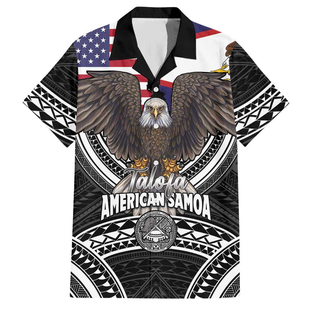 Talofa American Samoa Flag Day Hawaiian Shirt Bald Eagle Polynesian Tattoo