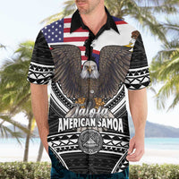 Talofa American Samoa Flag Day Hawaiian Shirt Bald Eagle Polynesian Tattoo