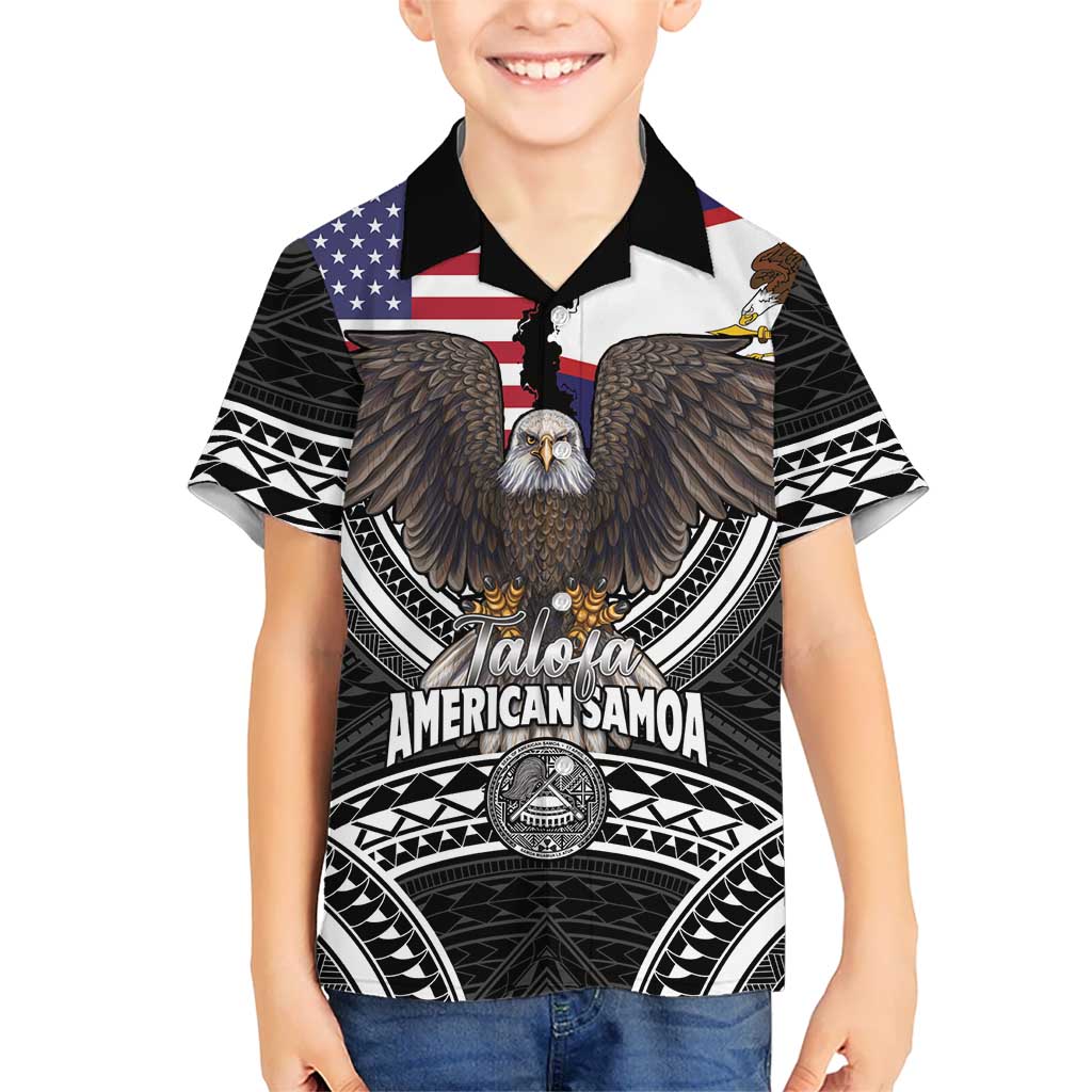 Talofa American Samoa Flag Day Hawaiian Shirt Bald Eagle Polynesian Tattoo
