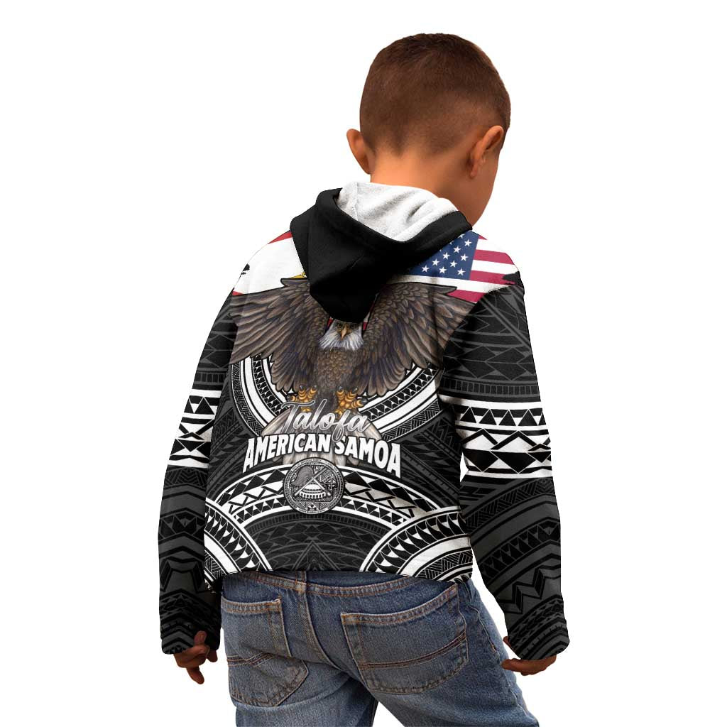 Talofa American Samoa Flag Day Kid Hoodie Bald Eagle Polynesian Tattoo