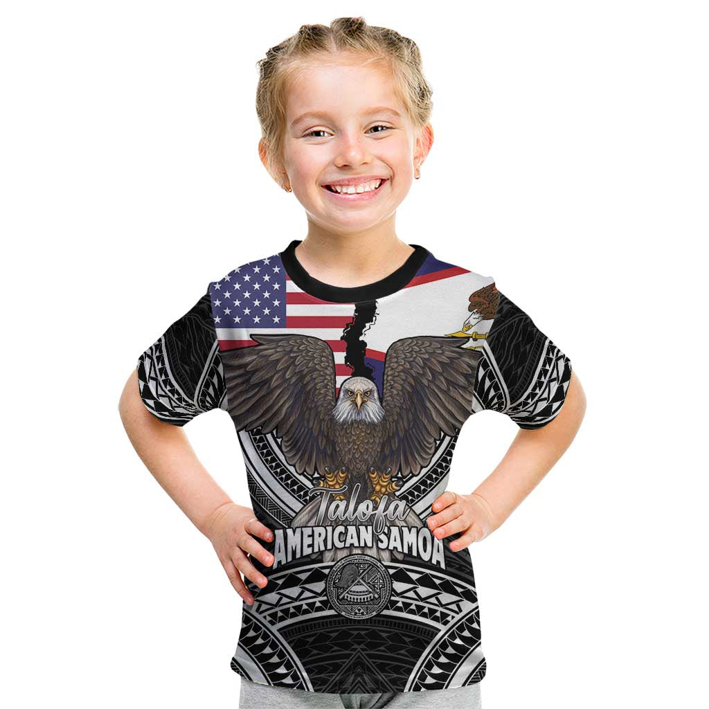 Talofa American Samoa Flag Day Kid T Shirt Bald Eagle Polynesian Tattoo