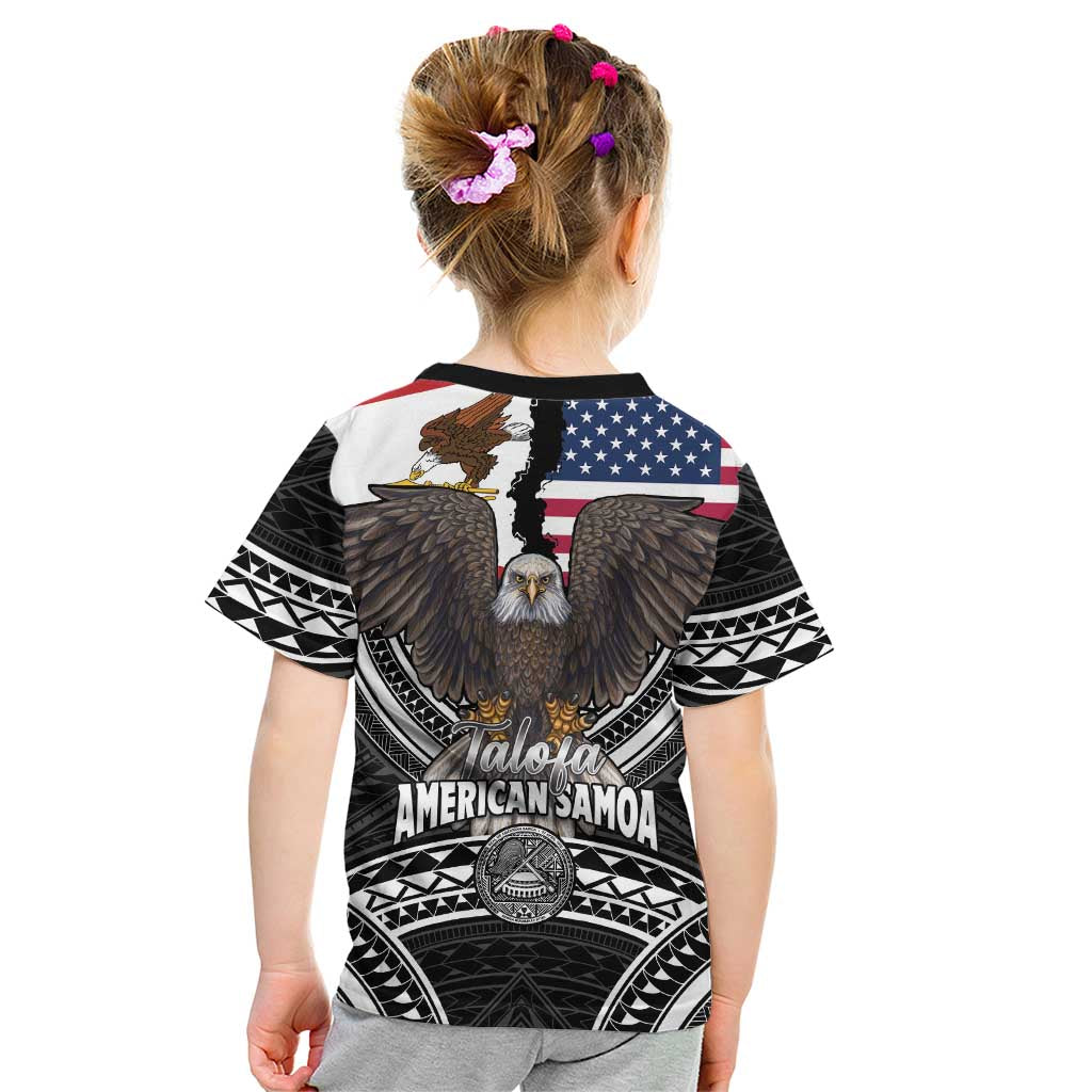 Talofa American Samoa Flag Day Kid T Shirt Bald Eagle Polynesian Tattoo