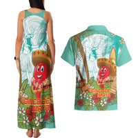 Hawaii Cinco de Mayo Couples Matching Tank Maxi Dress and Hawaiian Shirt Chili Pepper Hula Girl Tropical Vibes LT14 - Polynesian Pride