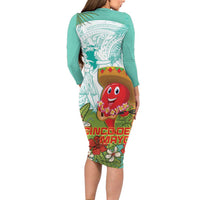 Hawaii Cinco de Mayo Family Matching Long Sleeve Bodycon Dress and Hawaiian Shirt Chili Pepper Hula Girl Tropical Vibes LT14 - Polynesian Pride
